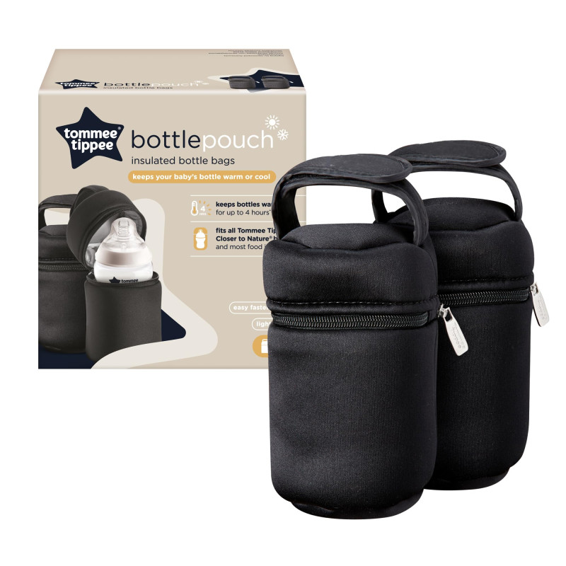 Tommee Tippee Closer to Nature Insulated Baby Bottle Bags, 2-Pack