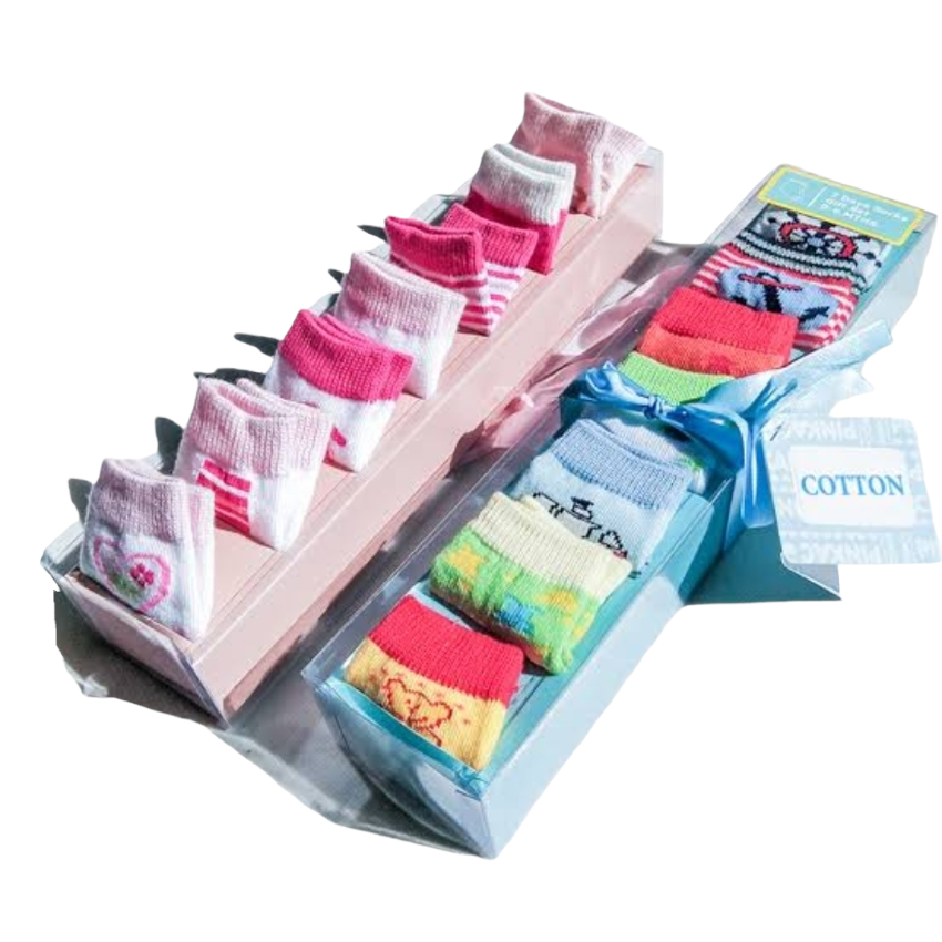7-Day Newborn Baby Socks Set - Soft Cotton Infant Gift Pack