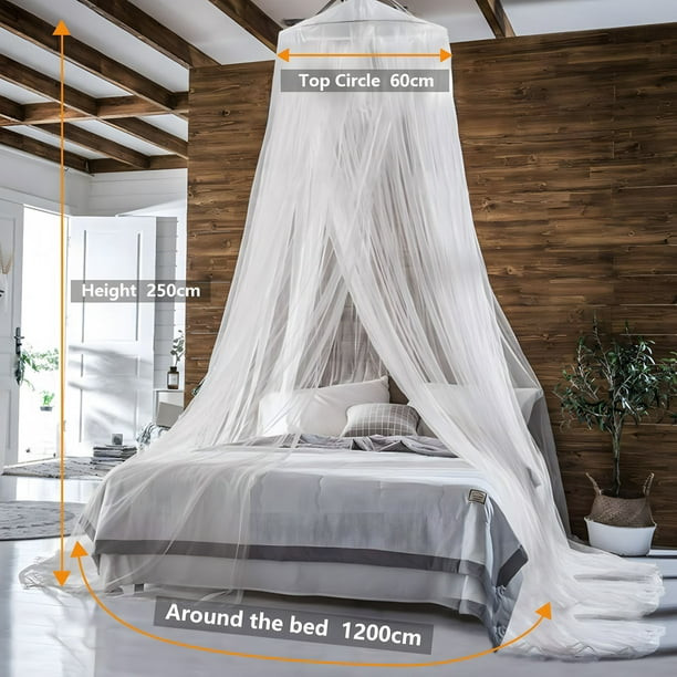 Premium Hanging Mosquito Net Bed Canopy for Double Beds - Round Ring Design